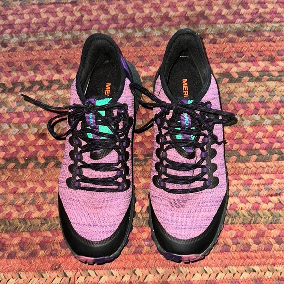 Merrell Shoes - MERRELL PURPLE KNIT LACE UP ATHLETIC SHOES hiking walking running